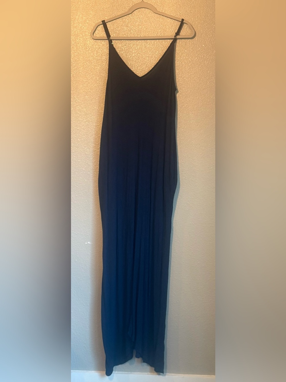 lovestitch Navy V-Neck Spaghetti Strap Maxi Dress